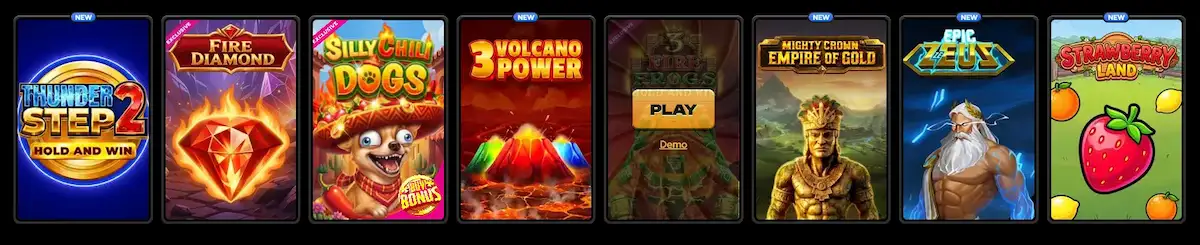 Spinsy Casino Slots Übersicht mit neuen Video-Slots und Jackpot-Titeln